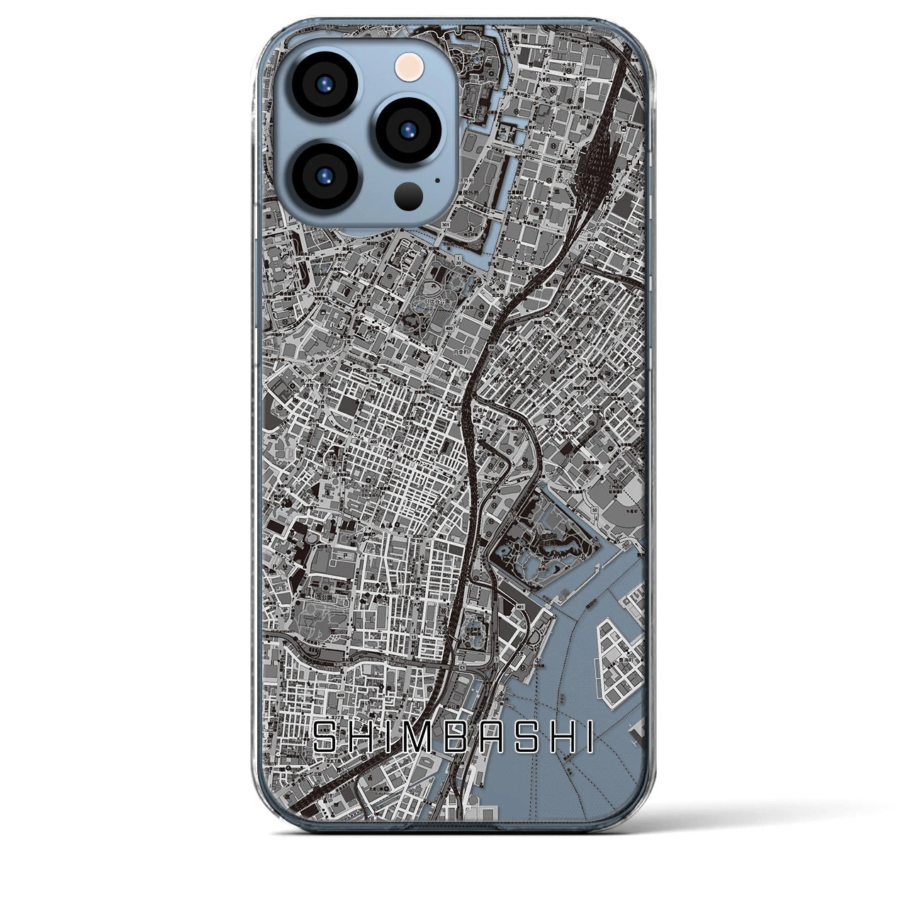 【新橋(東京都)】地図柄iPhoneケース(クリアタイプ)