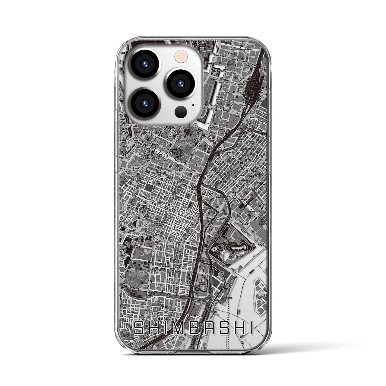 【新橋(東京都)】地図柄iPhoneケース(クリアタイプ)