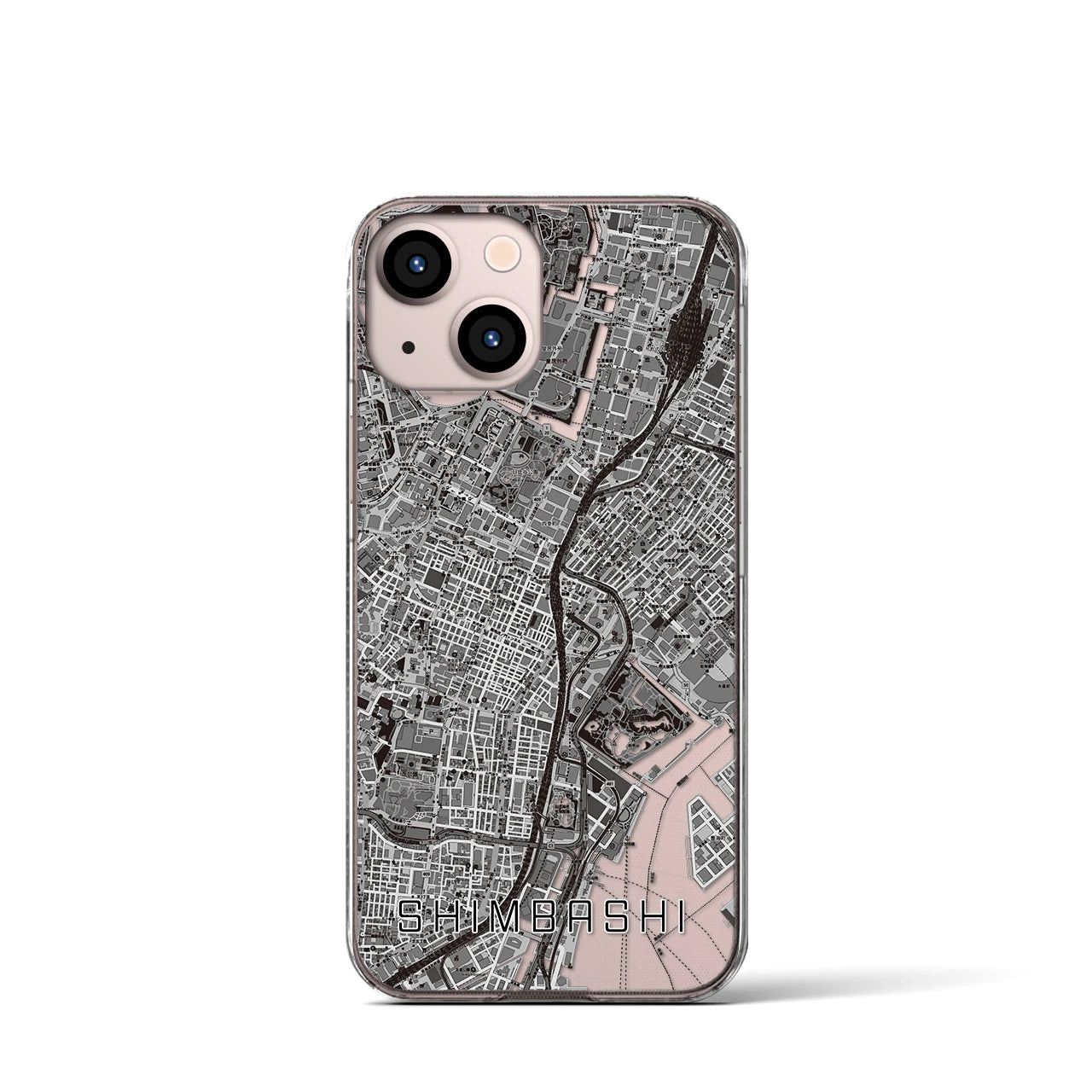 【新橋(東京都)】地図柄iPhoneケース(クリアタイプ)