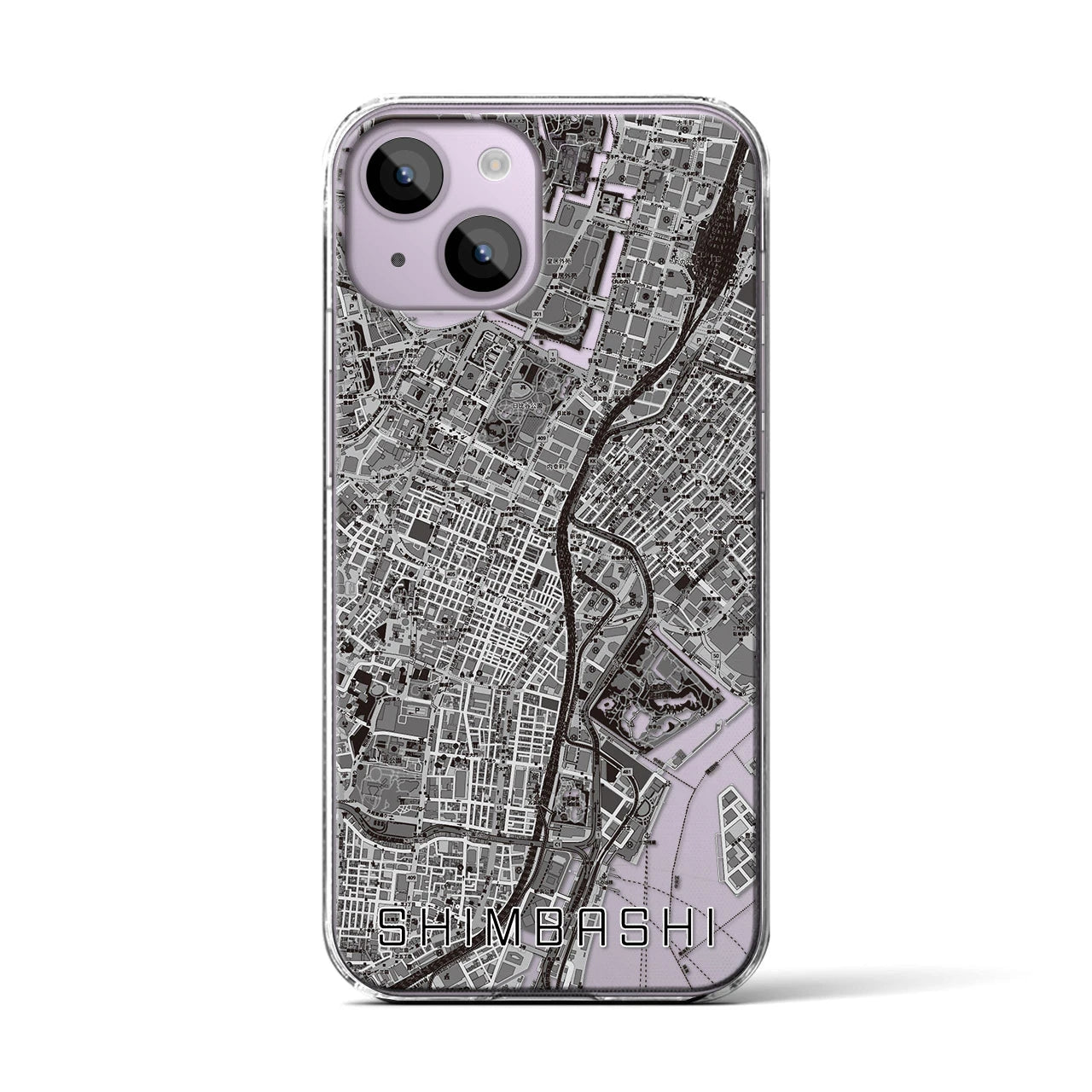 【新橋(東京都)】地図柄iPhoneケース(クリアタイプ)