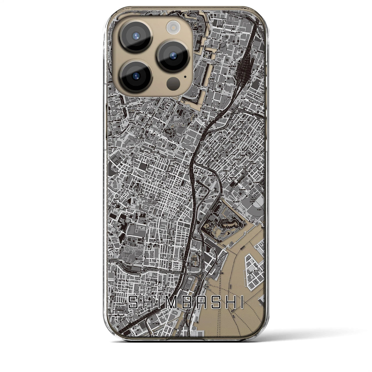 【新橋(東京都)】地図柄iPhoneケース(クリアタイプ)