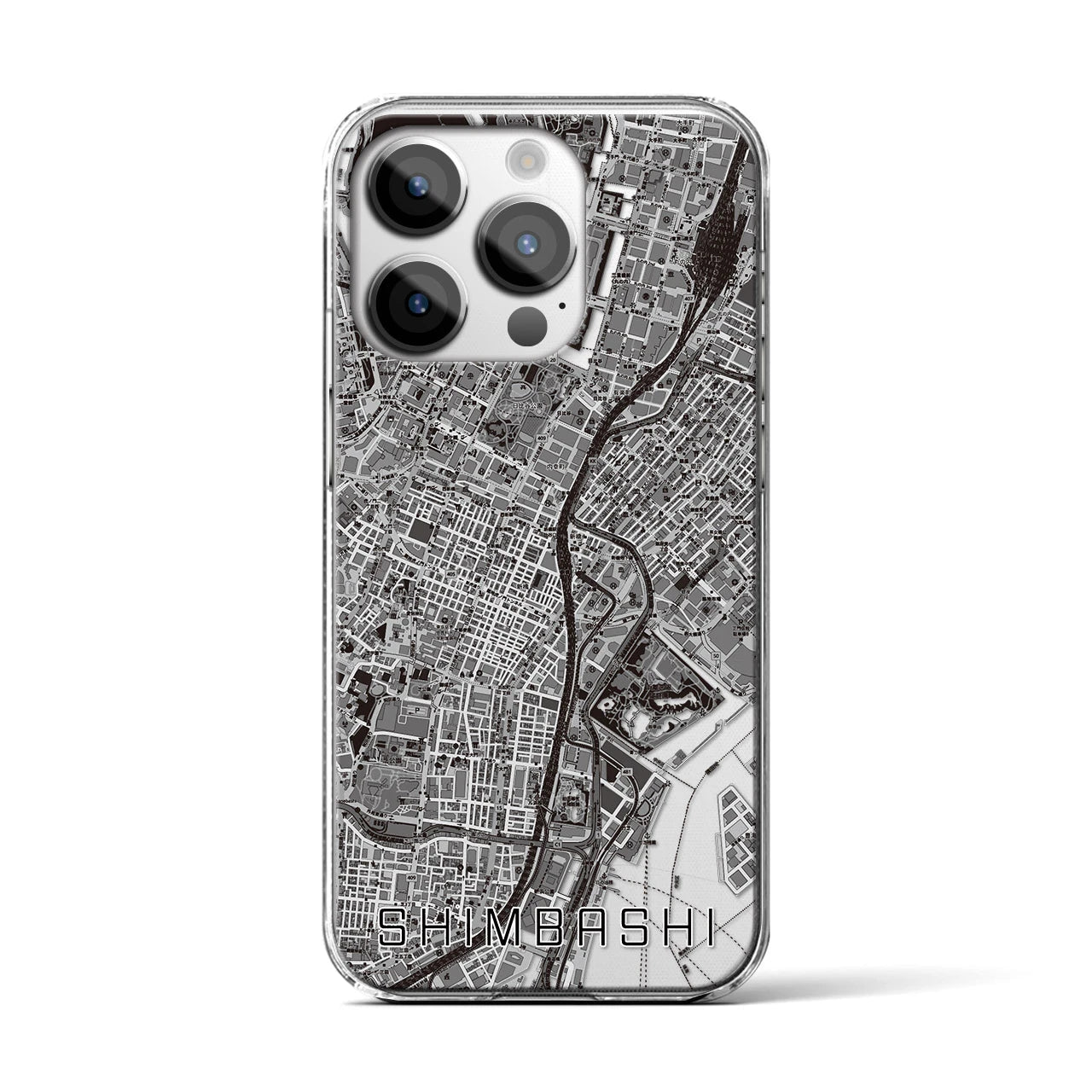 【新橋(東京都)】地図柄iPhoneケース(クリアタイプ)