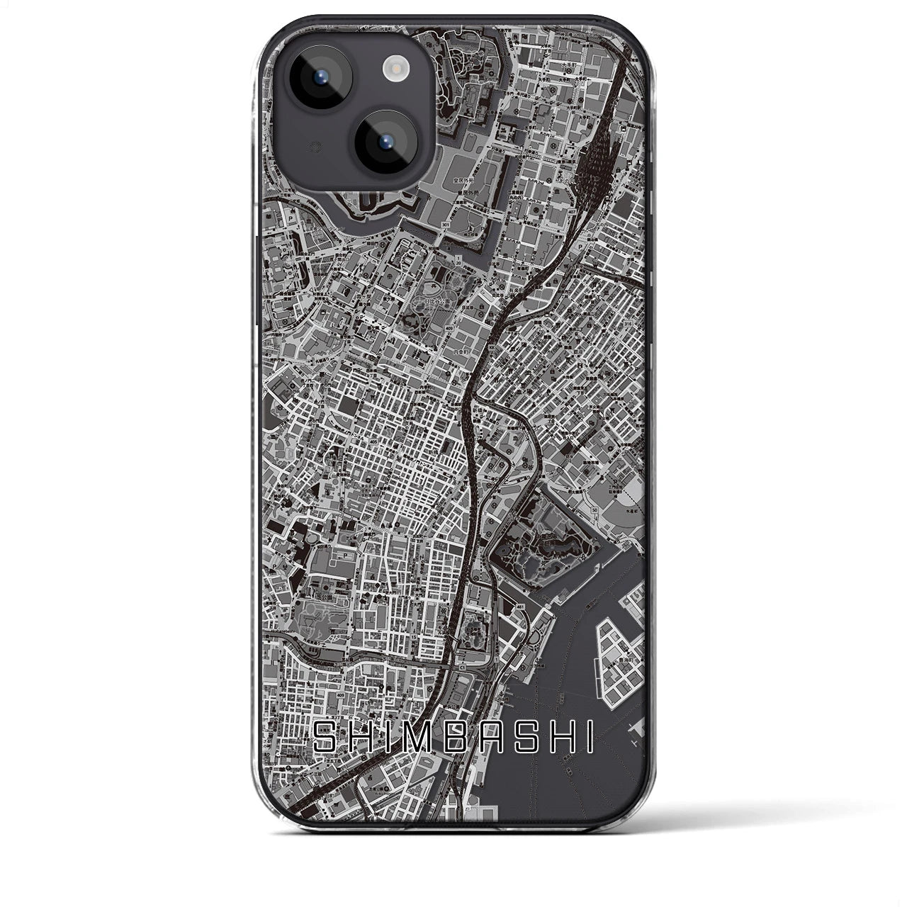 【新橋(東京都)】地図柄iPhoneケース(クリアタイプ)