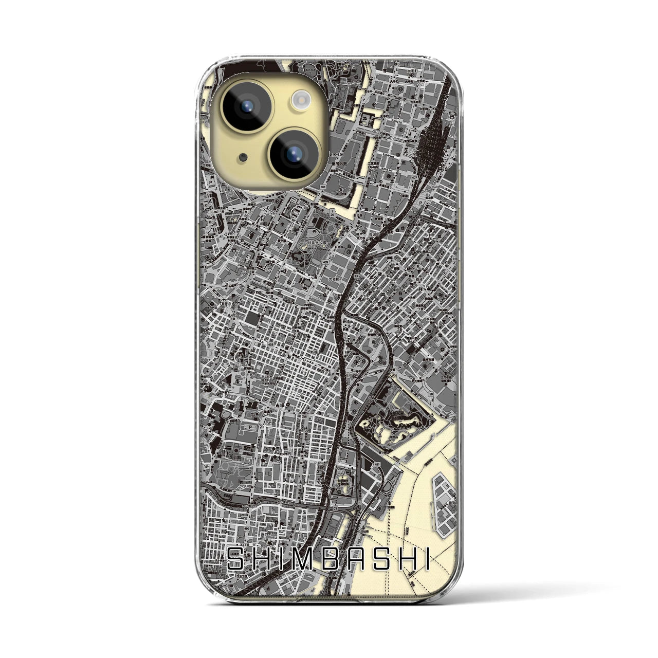 【新橋(東京都)】地図柄iPhoneケース(クリアタイプ)