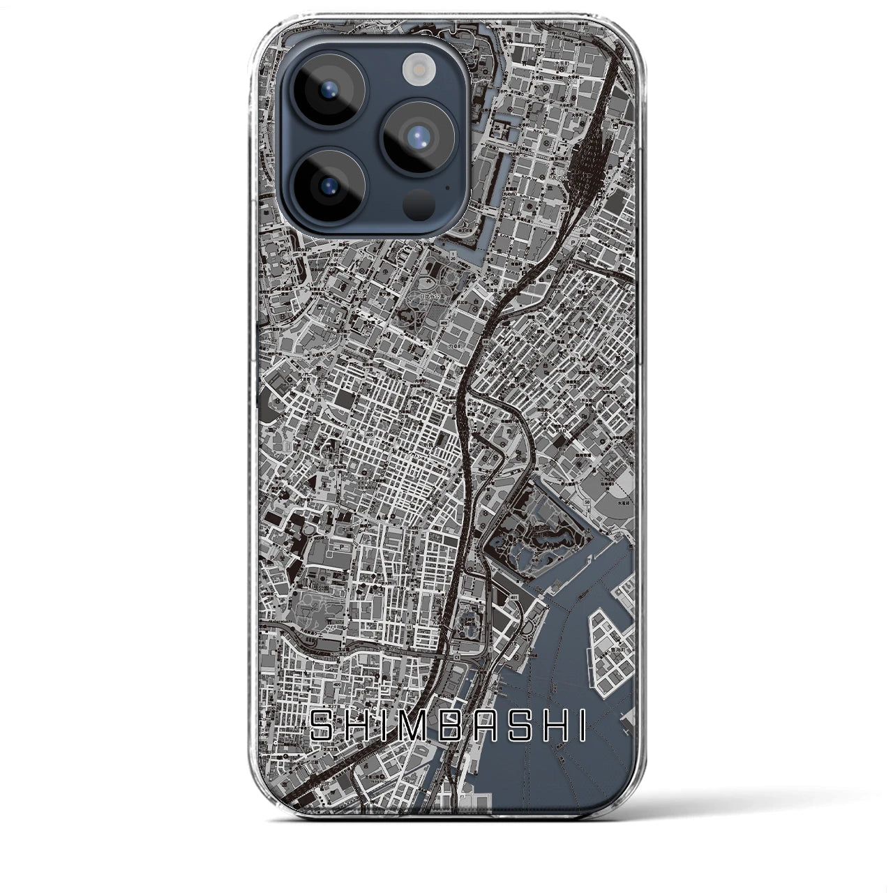 【新橋(東京都)】地図柄iPhoneケース(クリアタイプ)