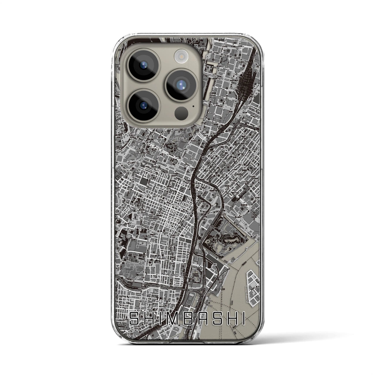 【新橋(東京都)】地図柄iPhoneケース(クリアタイプ)