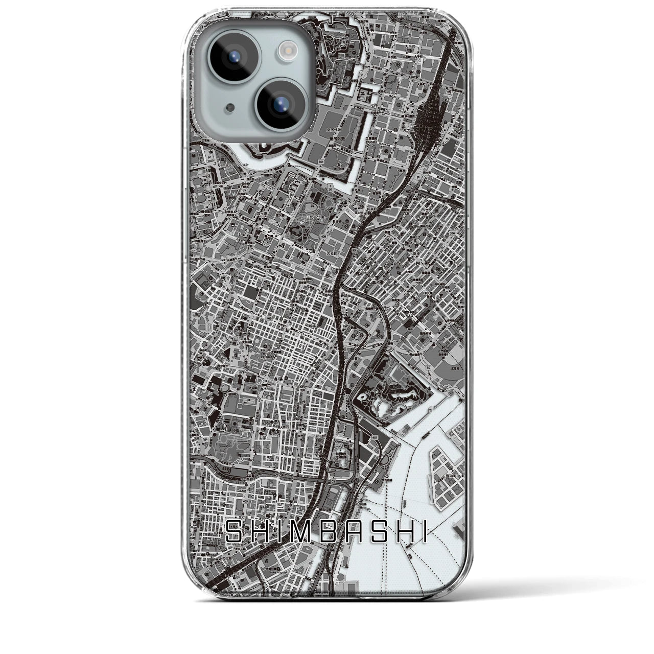 【新橋(東京都)】地図柄iPhoneケース(クリアタイプ)