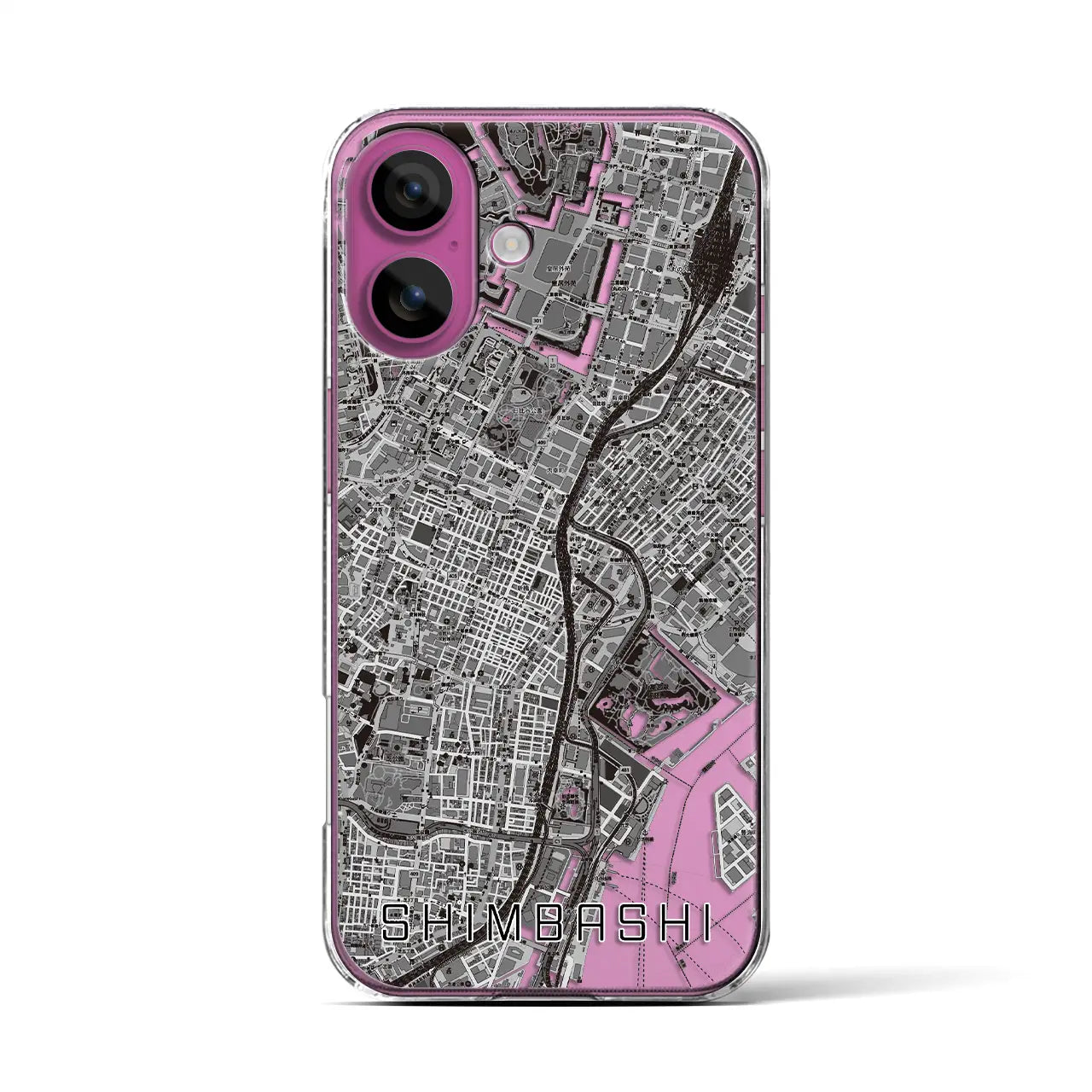 【新橋(東京都)】地図柄iPhoneケース(クリアタイプ)