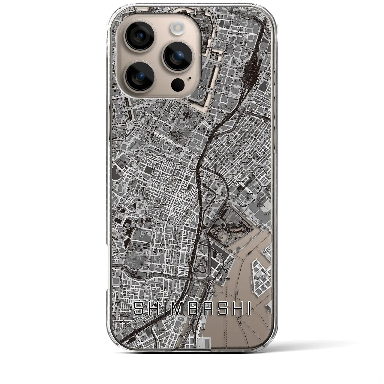 【新橋(東京都)】地図柄iPhoneケース(クリアタイプ)