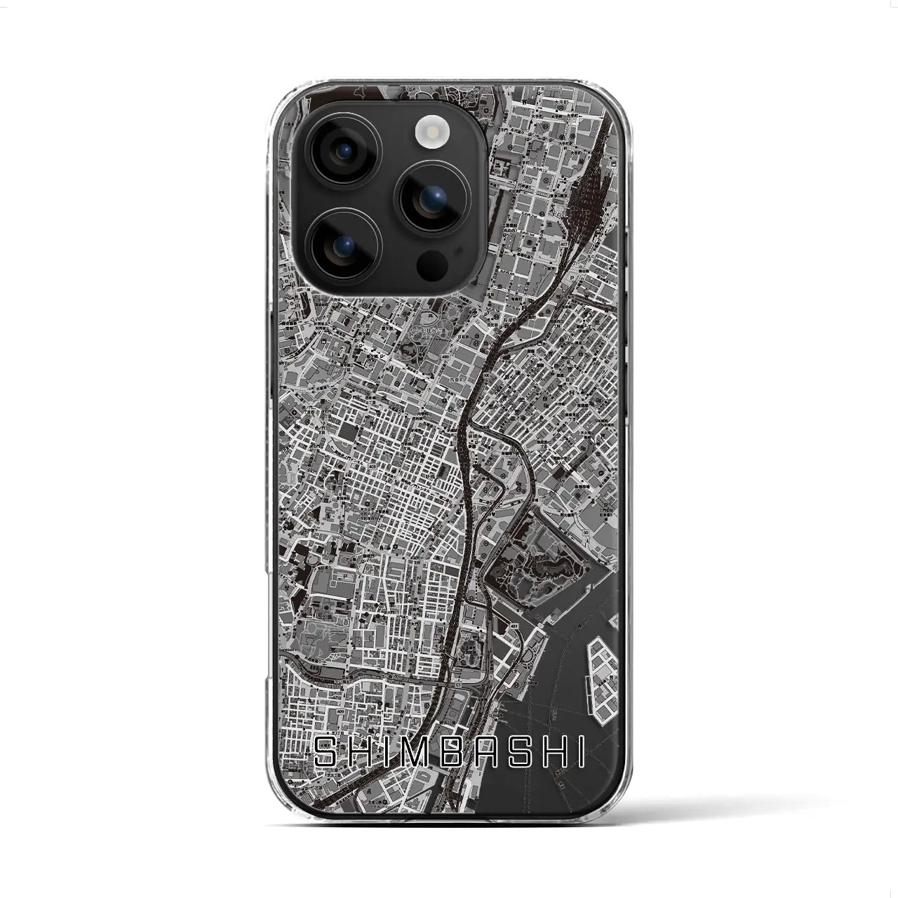 【新橋(東京都)】地図柄iPhoneケース(クリアタイプ)