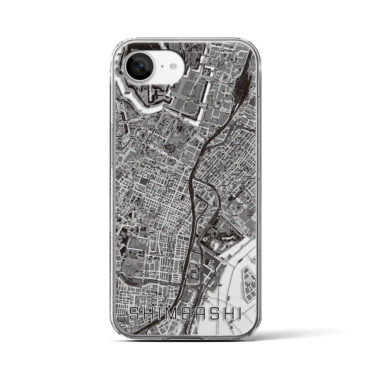 【新橋(東京都)】地図柄iPhoneケース(クリアタイプ)