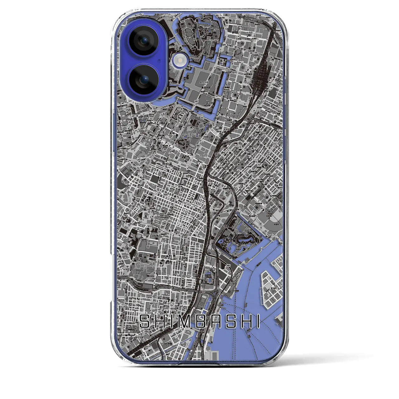 【新橋(東京都)】地図柄iPhoneケース(クリアタイプ)