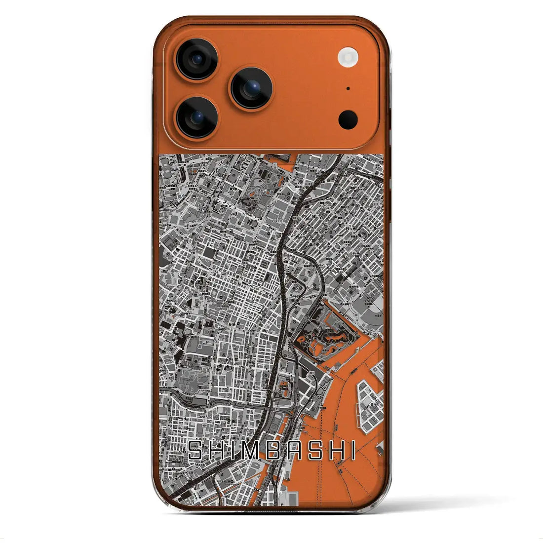 【新橋(東京都)】地図柄iPhoneケース(クリアタイプ)