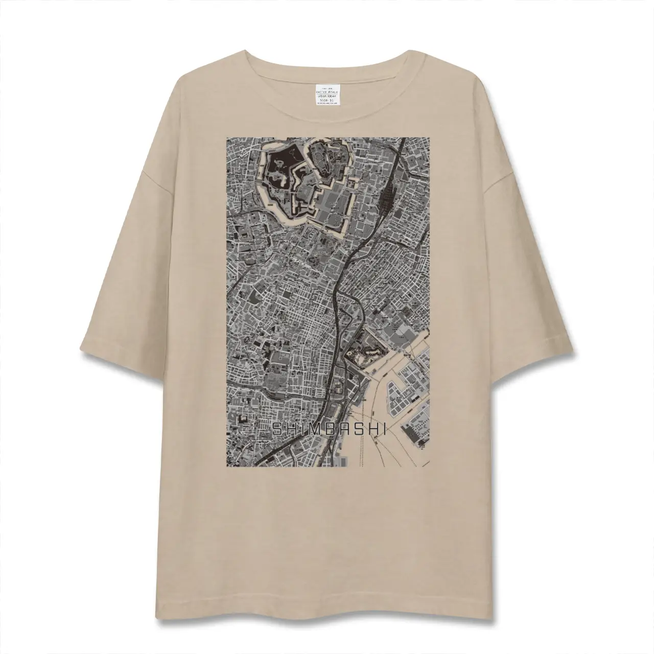 【新橋(東京都)】地図柄ビッグシルエットTシャツ