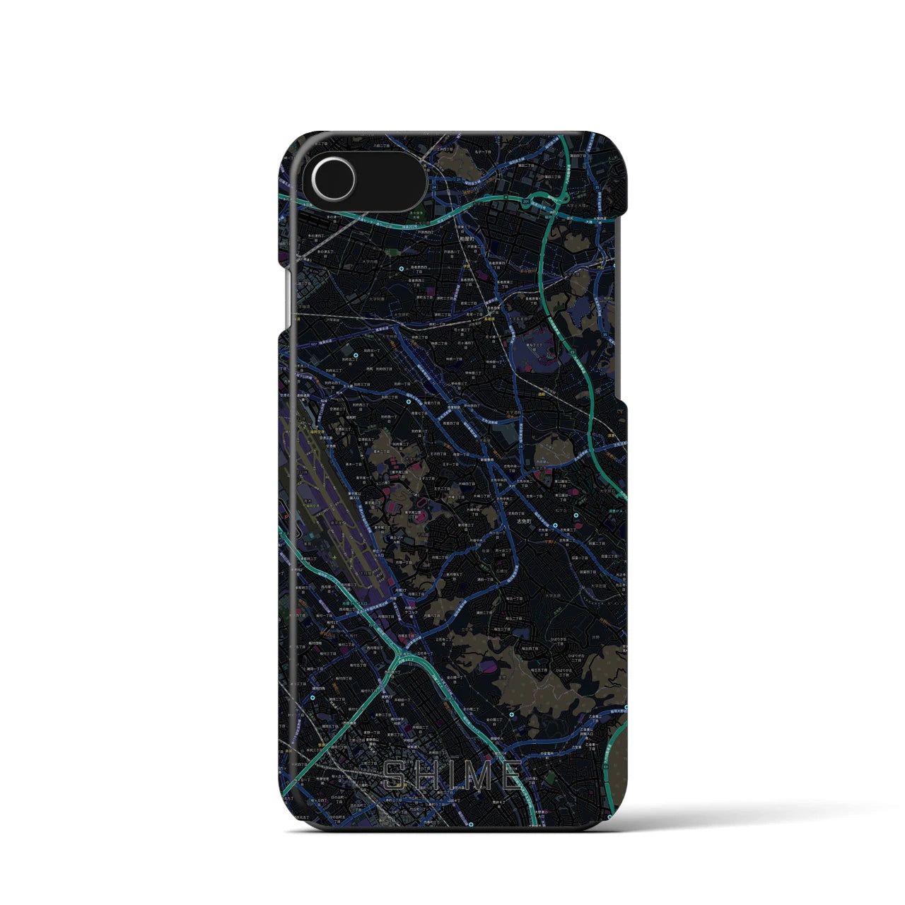 【志免(福岡県)】地図柄iPhoneケース(バックカバータイプ)