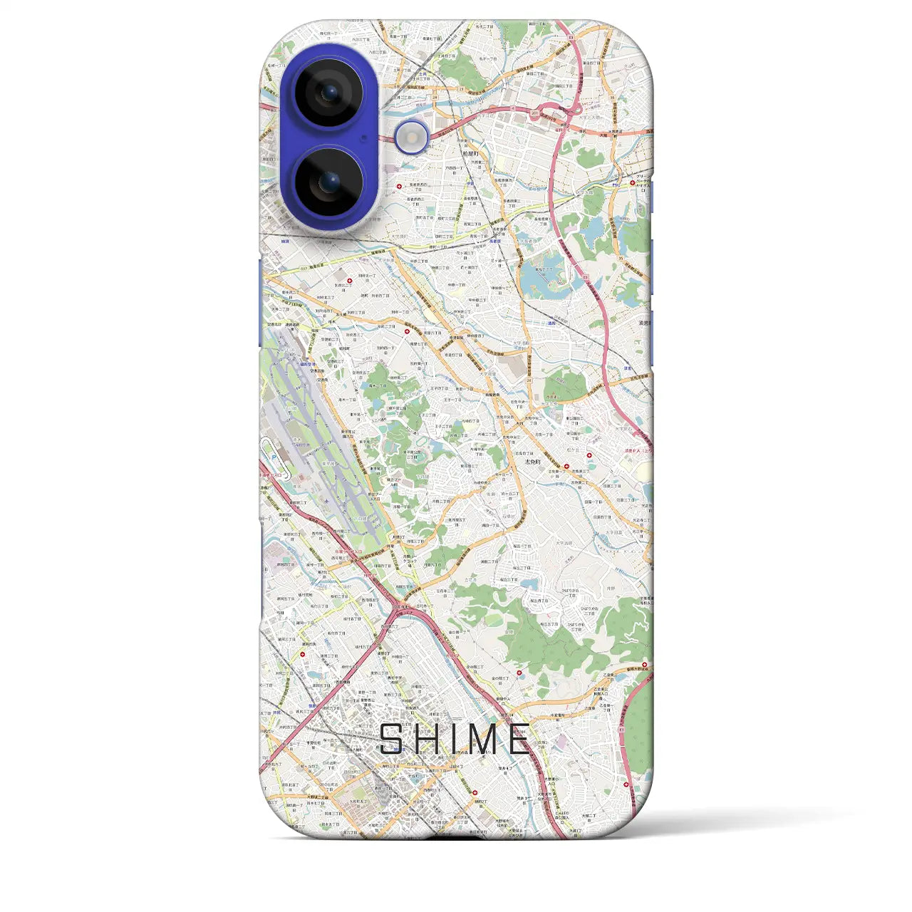 【志免(福岡県)】地図柄iPhoneケース(バックカバータイプ)ブラック・iPhone 16 Pro Max 用