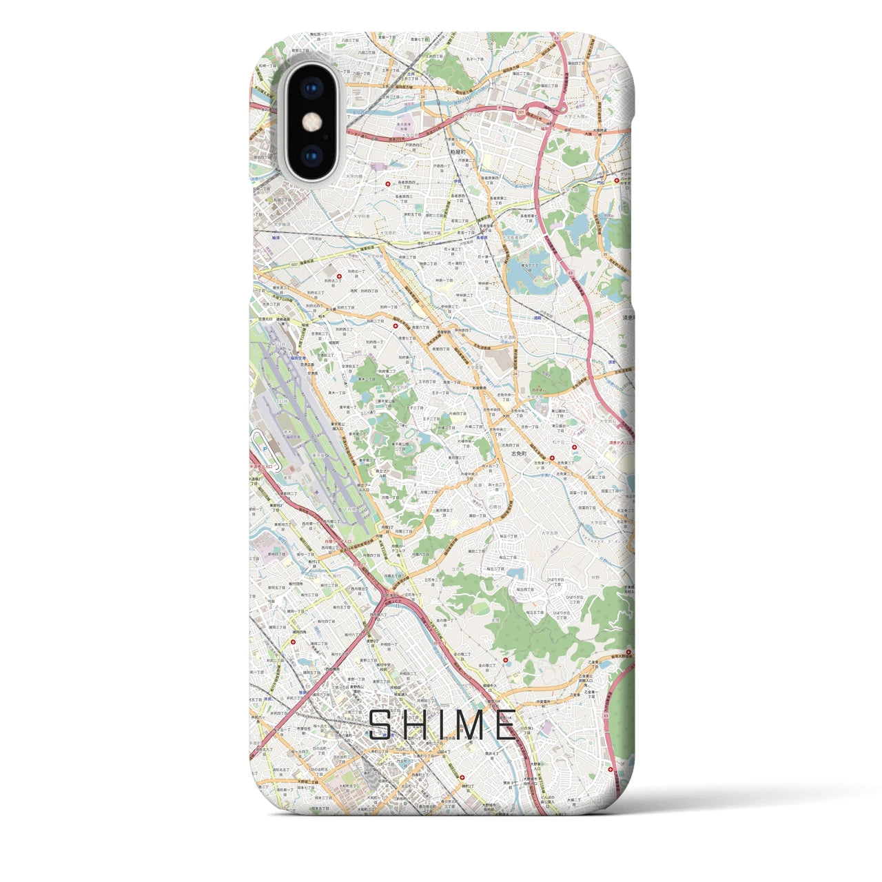【志免(福岡県)】地図柄iPhoneケース(バックカバータイプ)