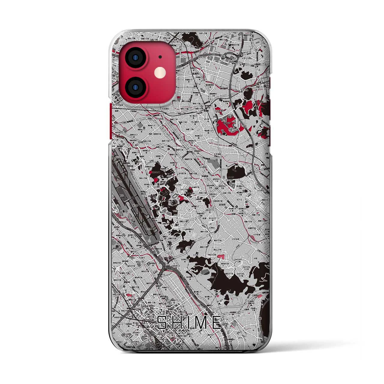 【志免(福岡県)】地図柄iPhoneケース(クリアタイプ)モノトーン・iPhone 11 用