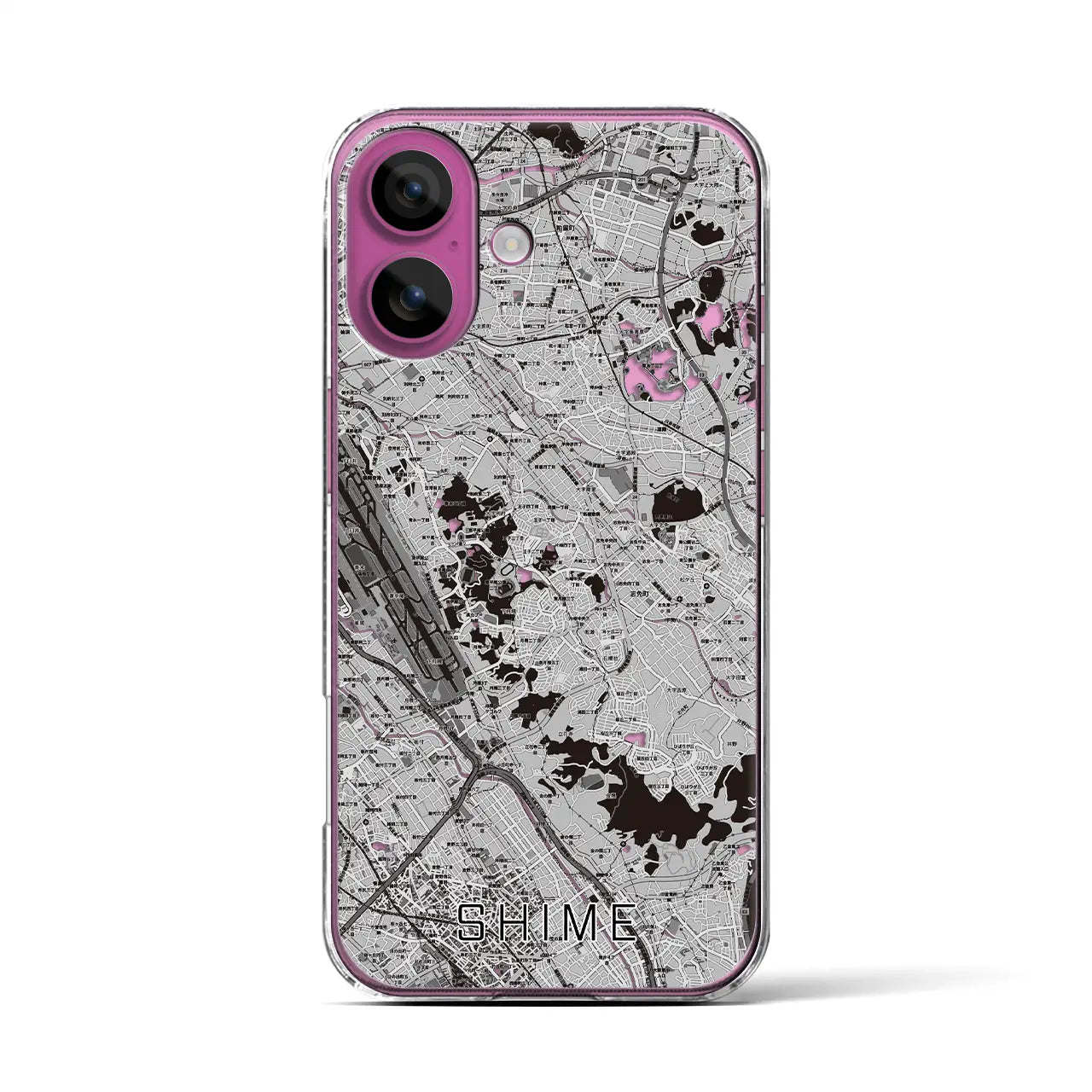 【志免(福岡県)】地図柄iPhoneケース(クリアタイプ)モノトーン・iPhone 16 Pro 用