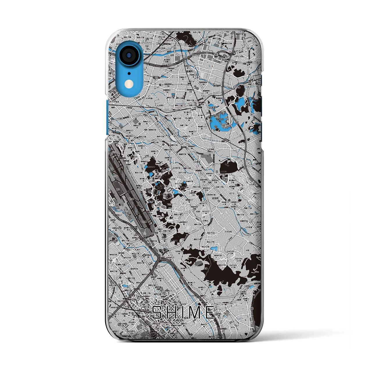 【志免(福岡県)】地図柄iPhoneケース(クリアタイプ)モノトーン・iPhone XR 用