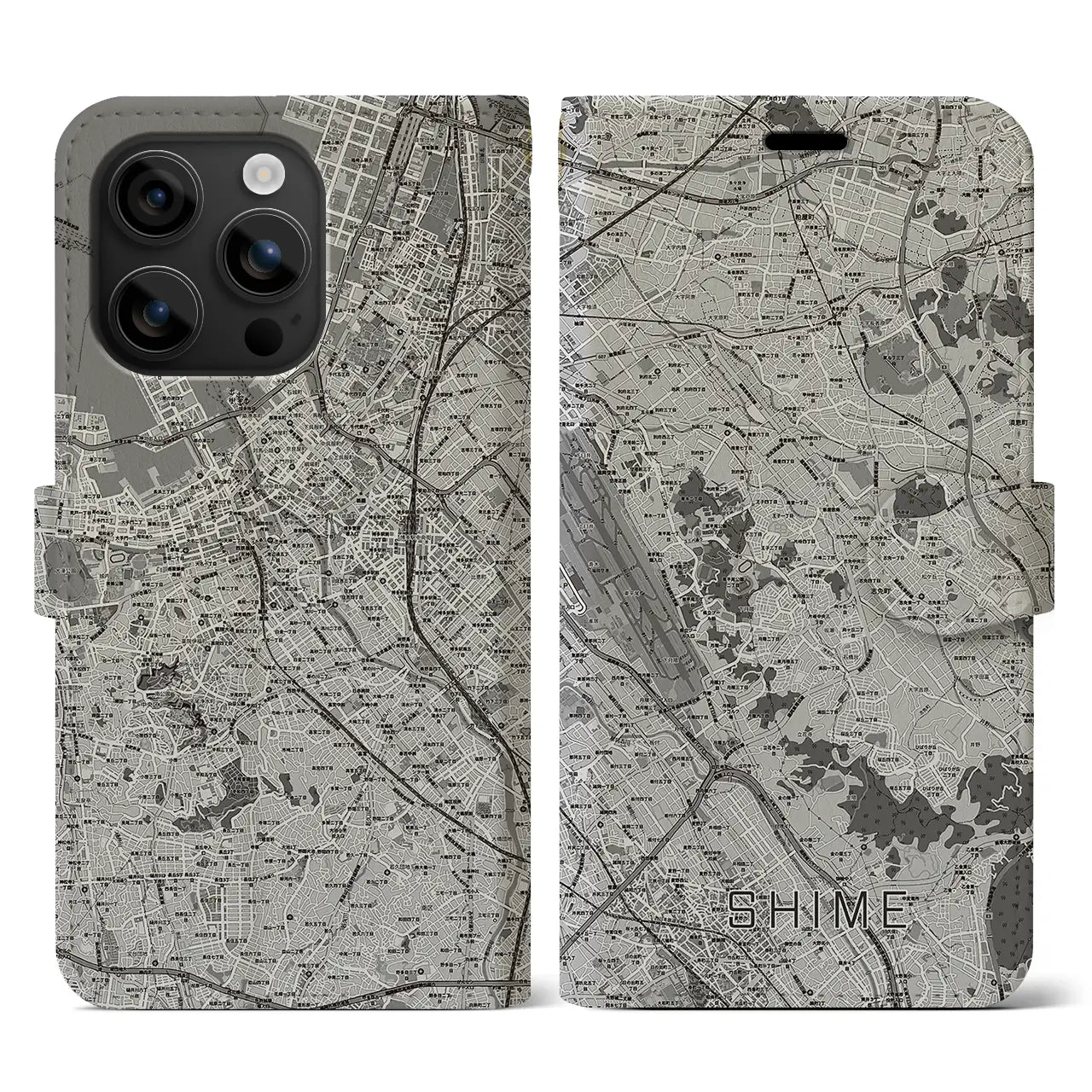 【志免(福岡県)】地図柄iPhoneケース(手帳タイプ)