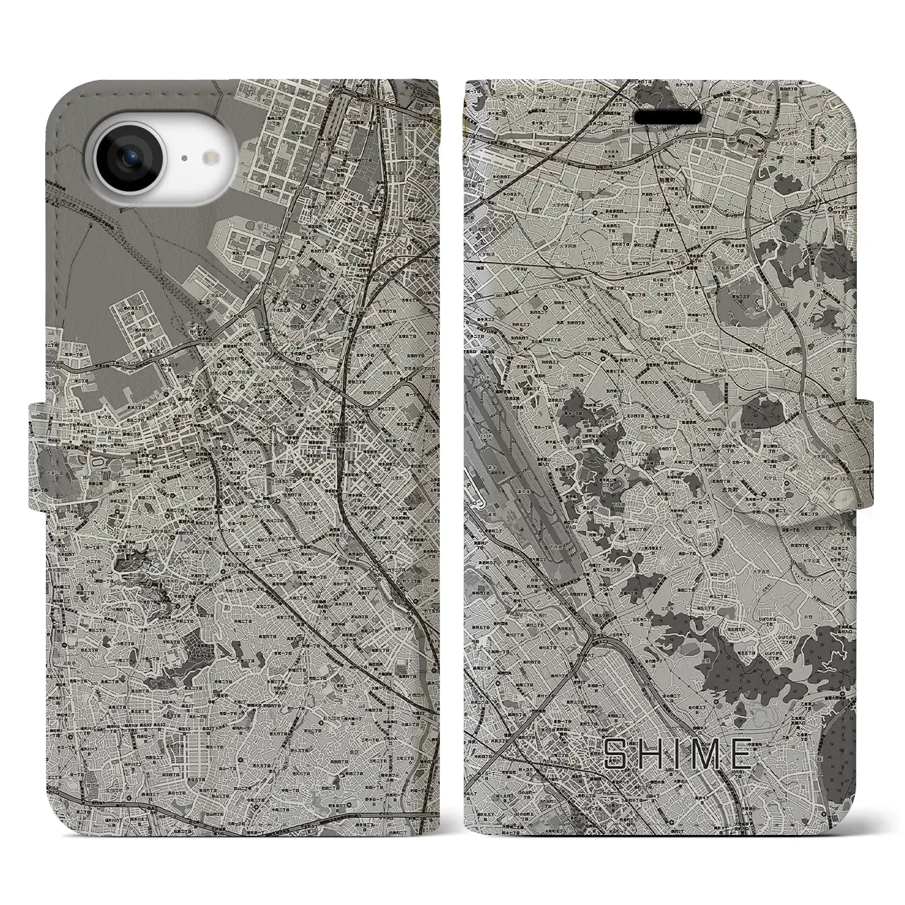 【志免(福岡県)】地図柄iPhoneケース(手帳タイプ)