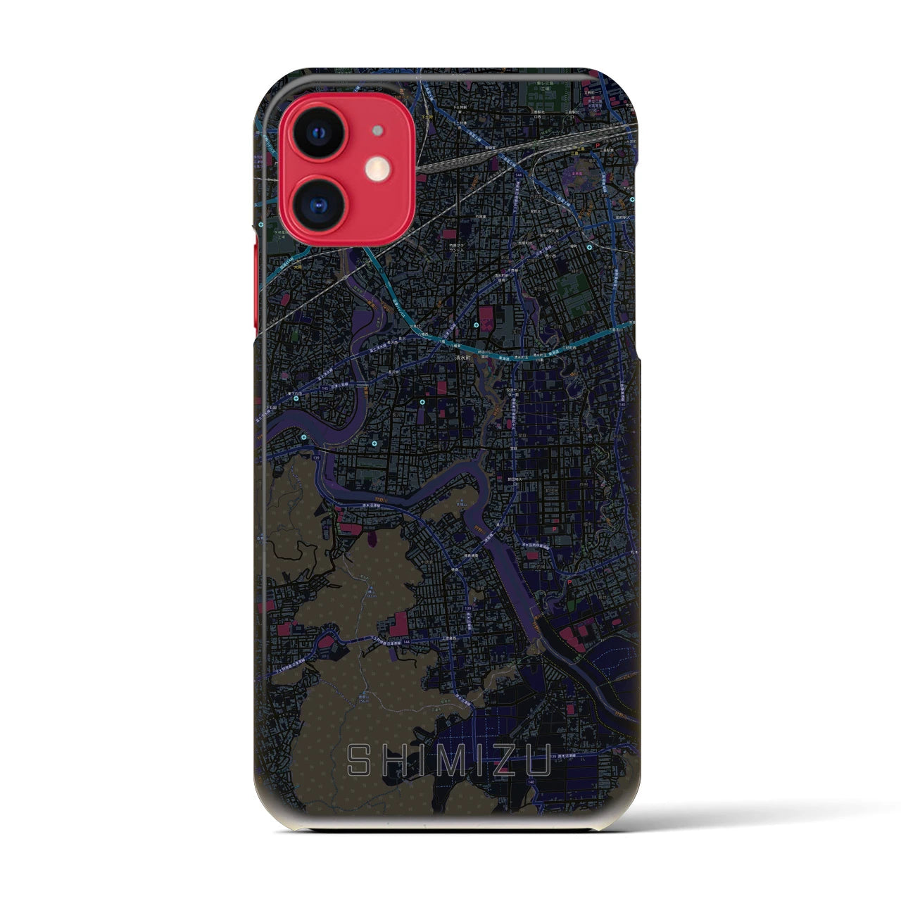【清水(静岡県清水町)】地図柄iPhoneケース(バックカバータイプ)