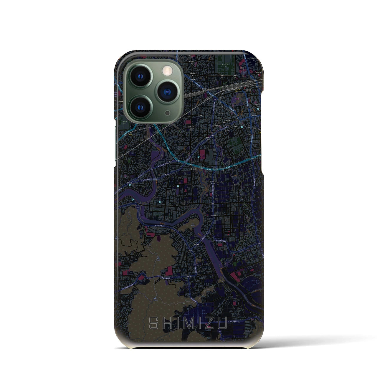 【清水(静岡県清水町)】地図柄iPhoneケース(バックカバータイプ)