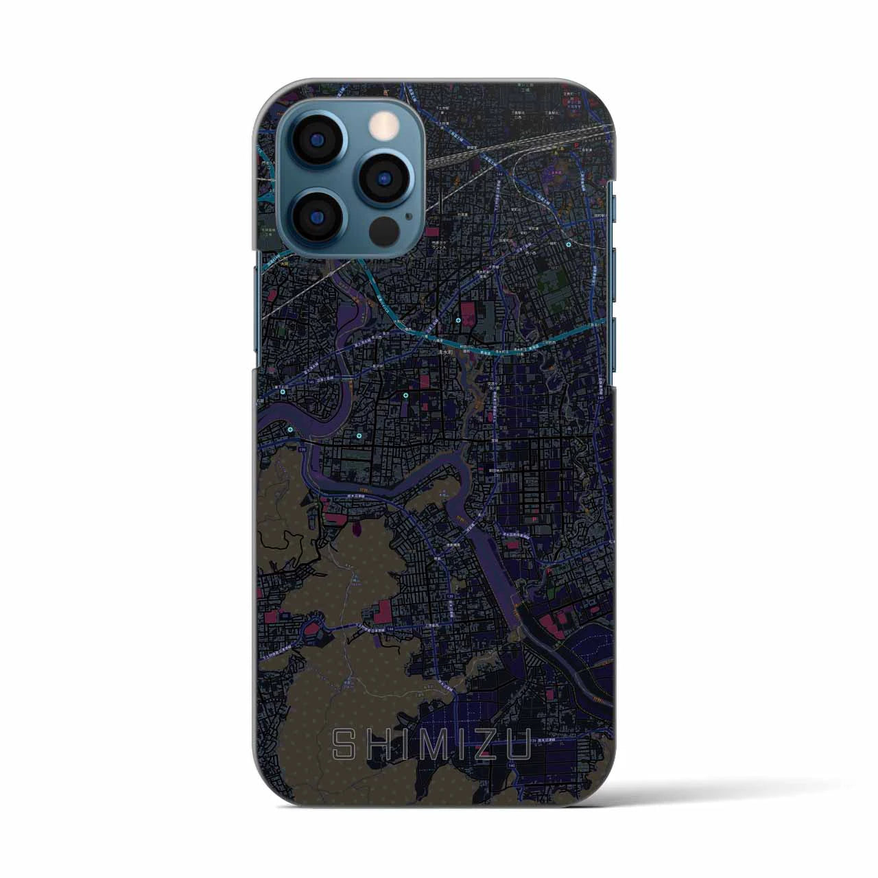 【清水(静岡県清水町)】地図柄iPhoneケース(バックカバータイプ)