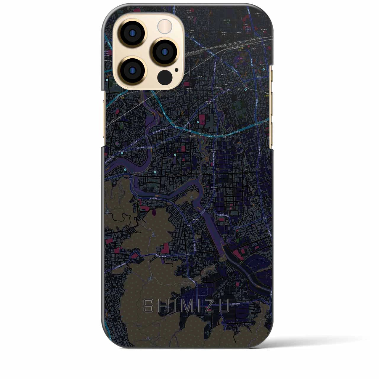 【清水(静岡県清水町)】地図柄iPhoneケース(バックカバータイプ)