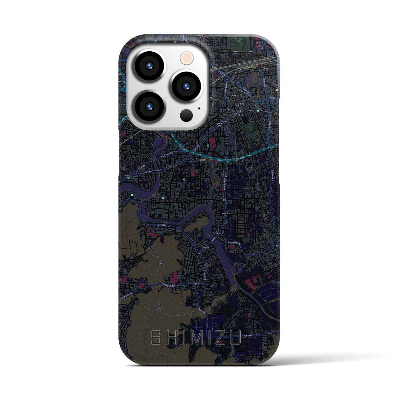 【清水(静岡県清水町)】地図柄iPhoneケース(バックカバータイプ)
