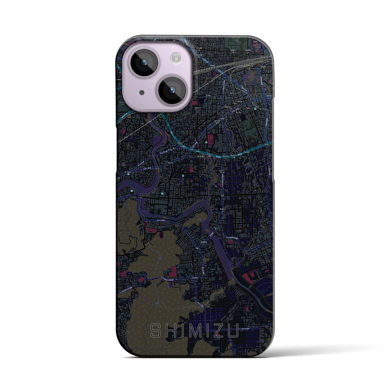 【清水(静岡県清水町)】地図柄iPhoneケース(バックカバータイプ)