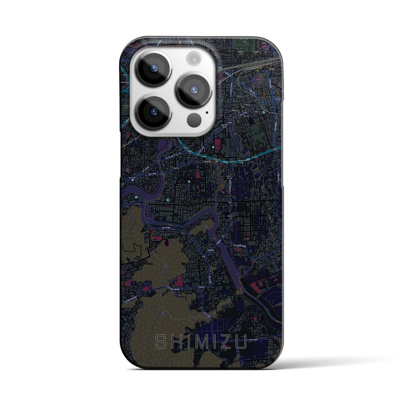 【清水(静岡県清水町)】地図柄iPhoneケース(バックカバータイプ)