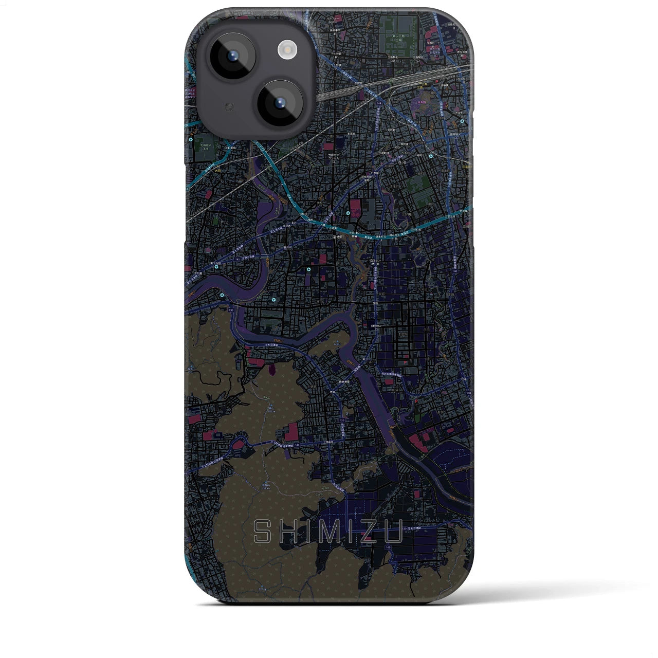 【清水(静岡県清水町)】地図柄iPhoneケース(バックカバータイプ)