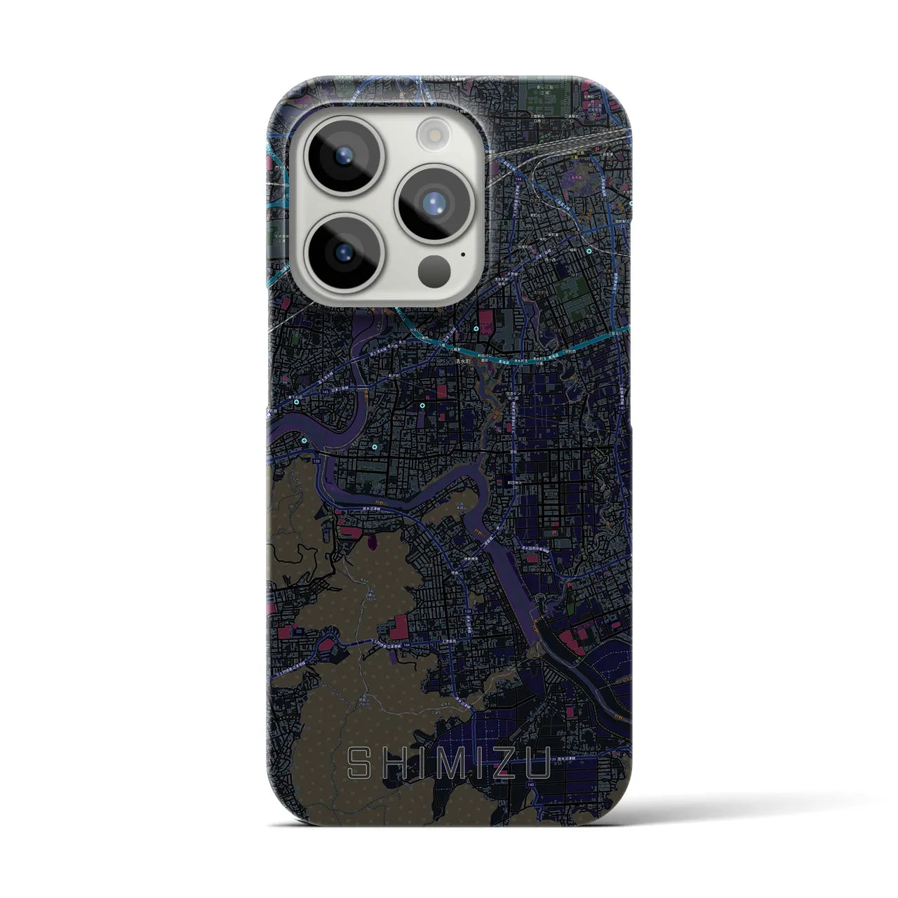 【清水(静岡県清水町)】地図柄iPhoneケース(バックカバータイプ)