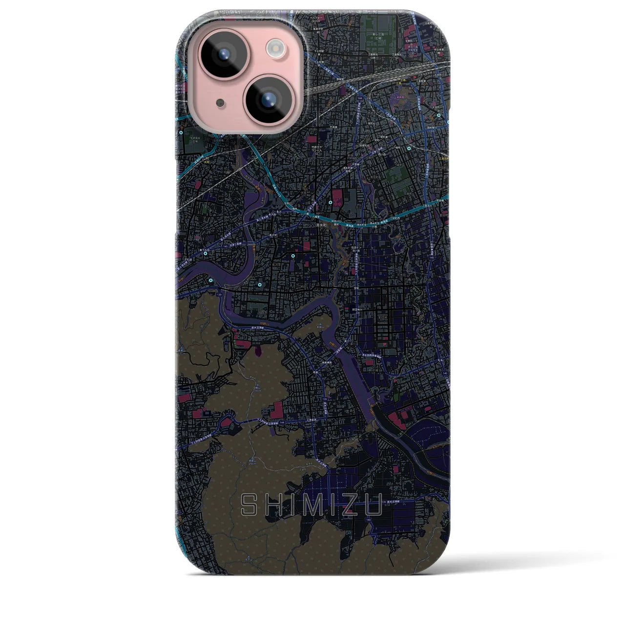 【清水(静岡県清水町)】地図柄iPhoneケース(バックカバータイプ)