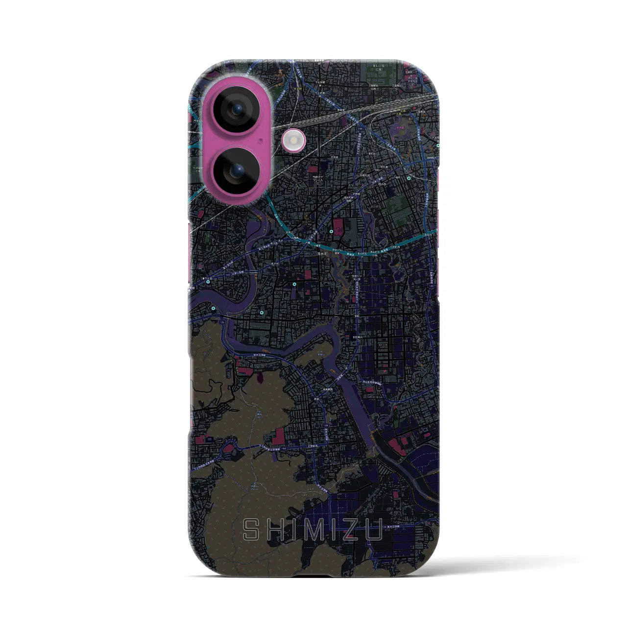 【清水(静岡県清水町)】地図柄iPhoneケース(バックカバータイプ)