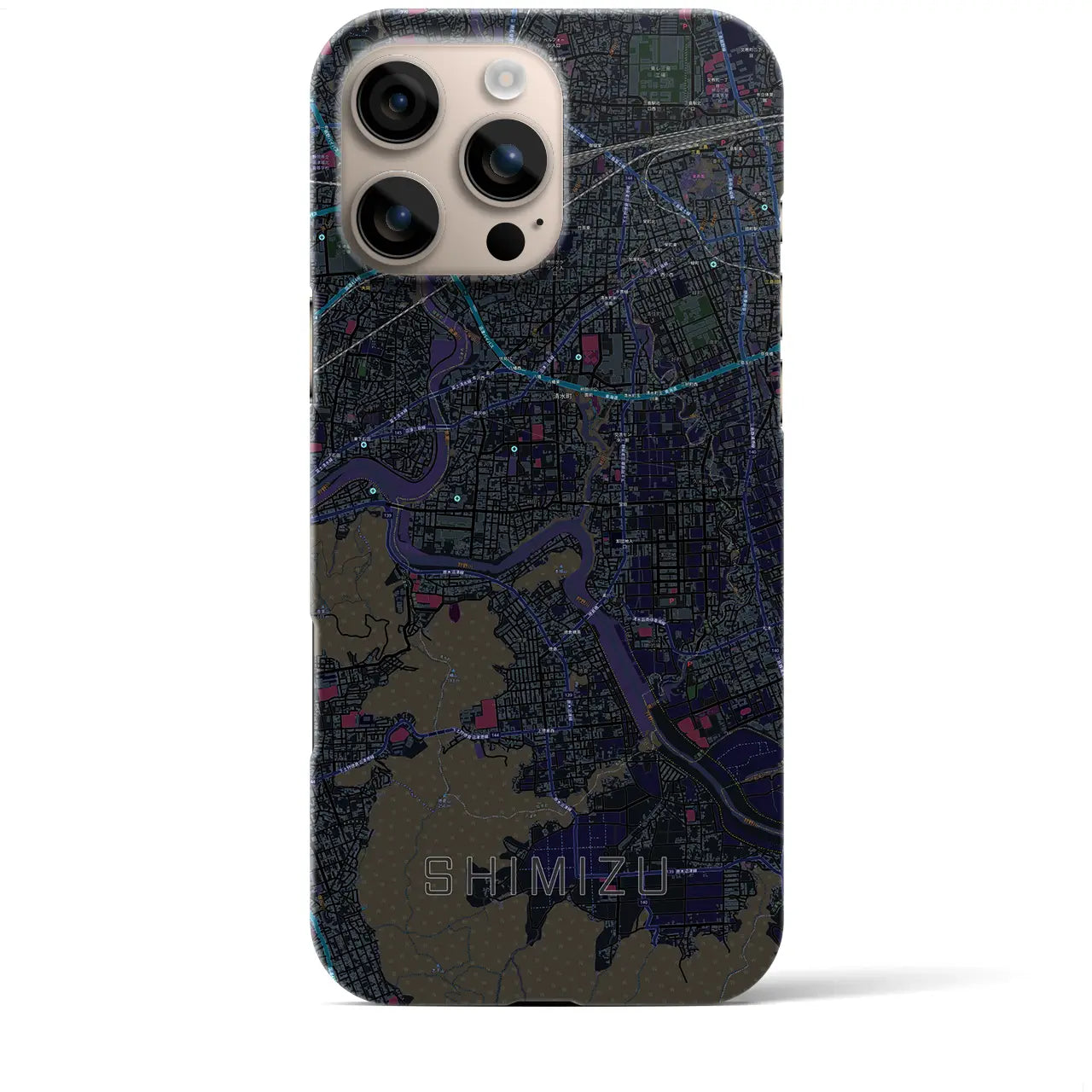 【清水(静岡県清水町)】地図柄iPhoneケース(バックカバータイプ)