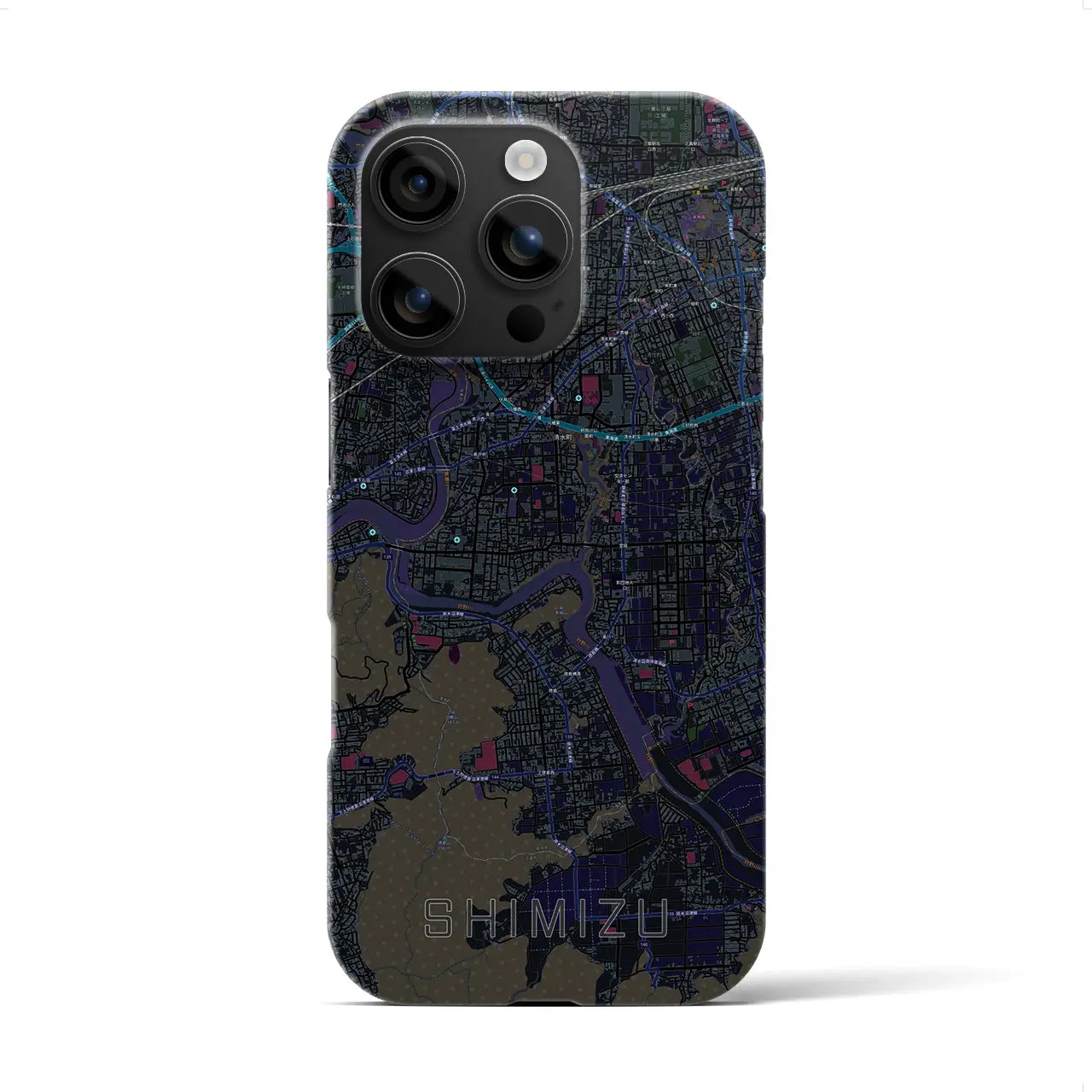 【清水(静岡県清水町)】地図柄iPhoneケース(バックカバータイプ)