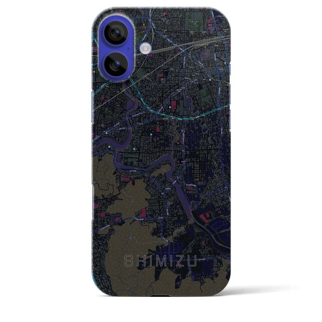【清水(静岡県清水町)】地図柄iPhoneケース(バックカバータイプ)