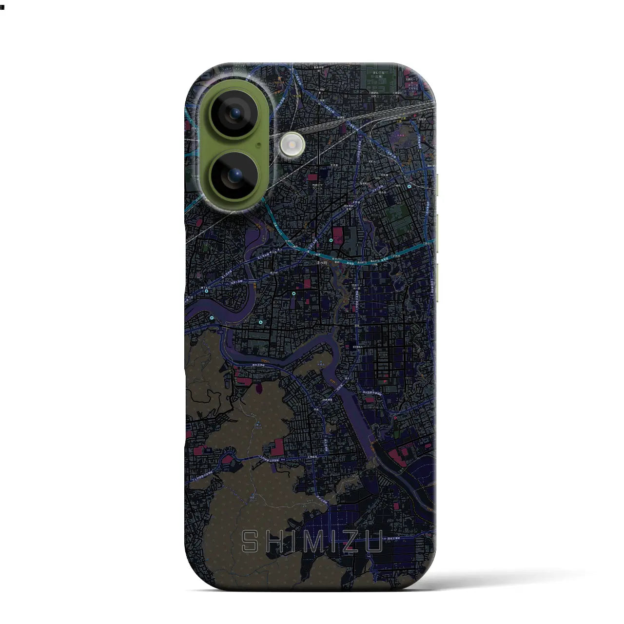 【清水(静岡県清水町)】地図柄iPhoneケース(バックカバータイプ)