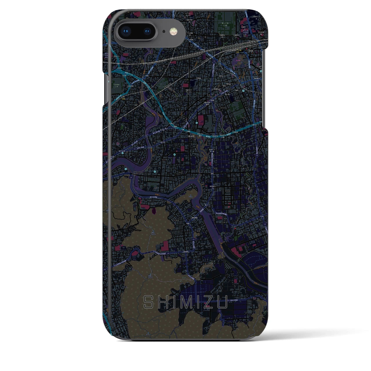 【清水(静岡県清水町)】地図柄iPhoneケース(バックカバータイプ)
