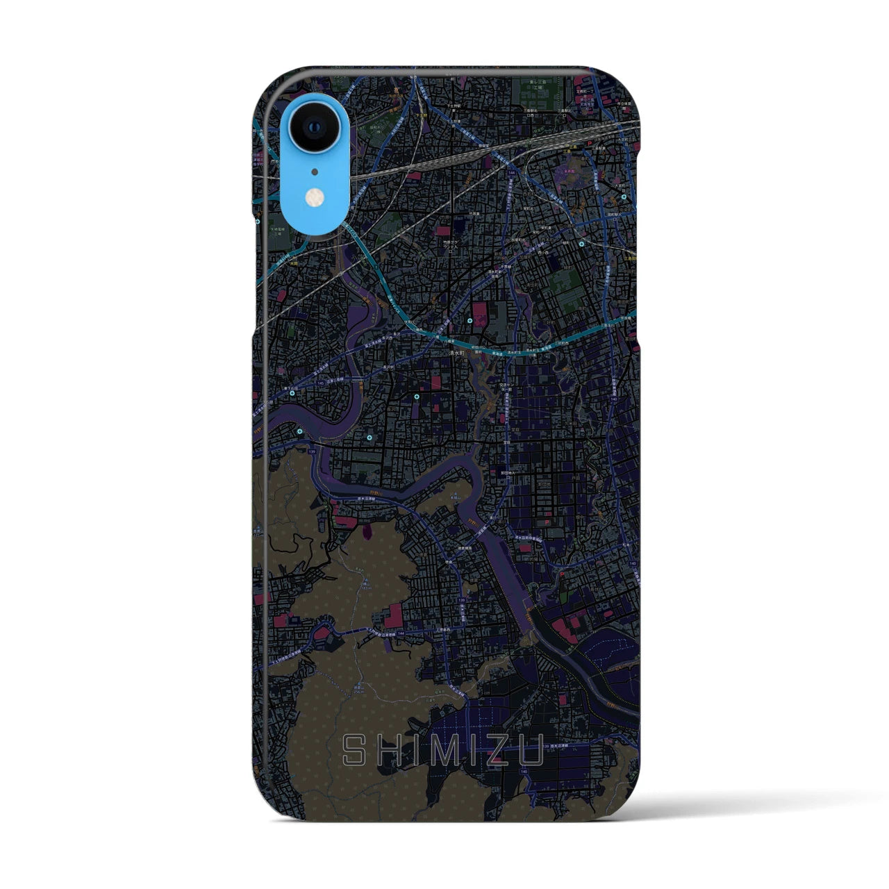 【清水(静岡県清水町)】地図柄iPhoneケース(バックカバータイプ)