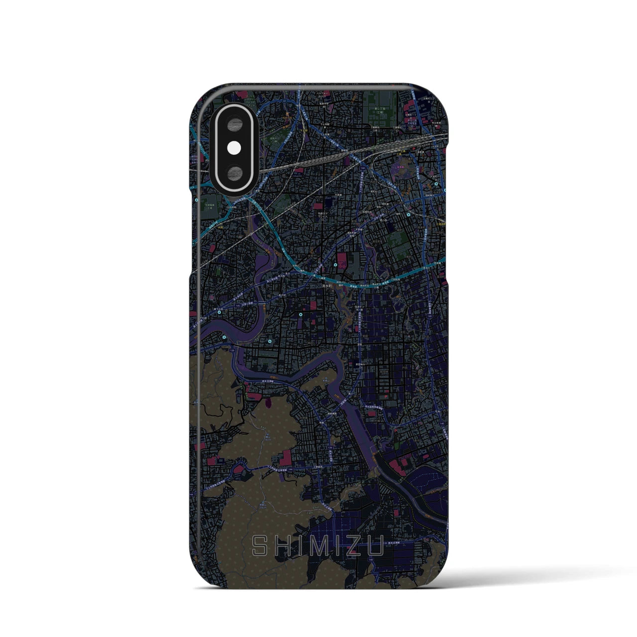 【清水(静岡県清水町)】地図柄iPhoneケース(バックカバータイプ)