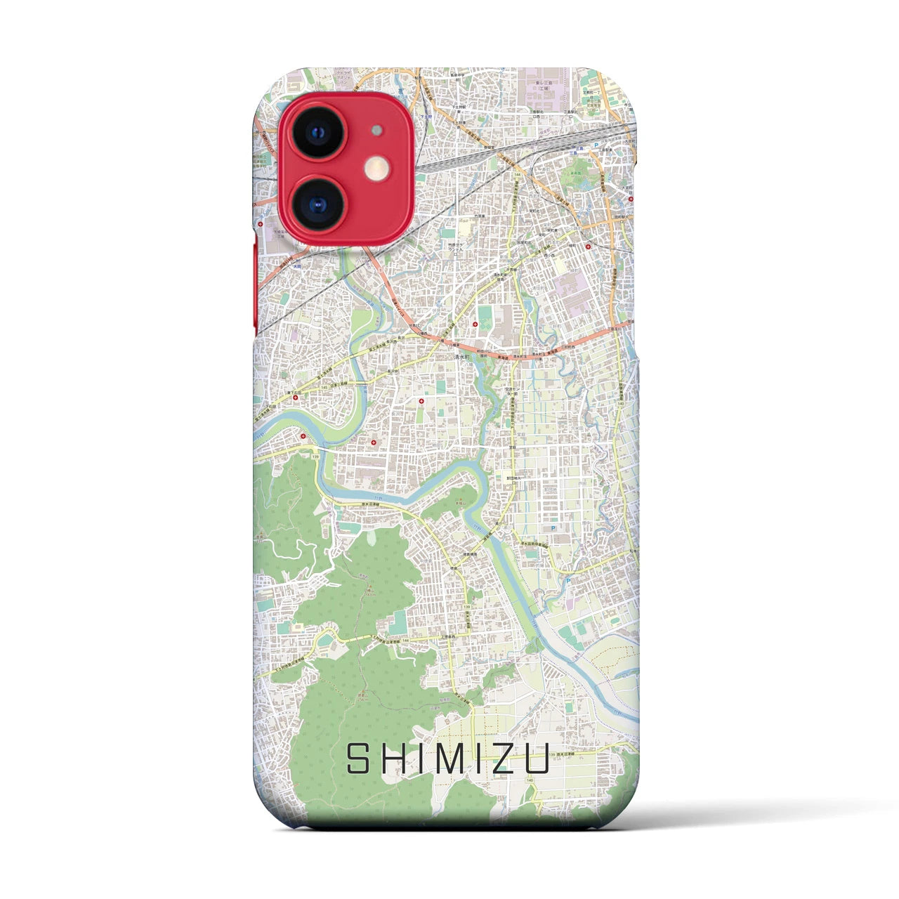 【清水(静岡県清水町)】地図柄iPhoneケース(バックカバータイプ)