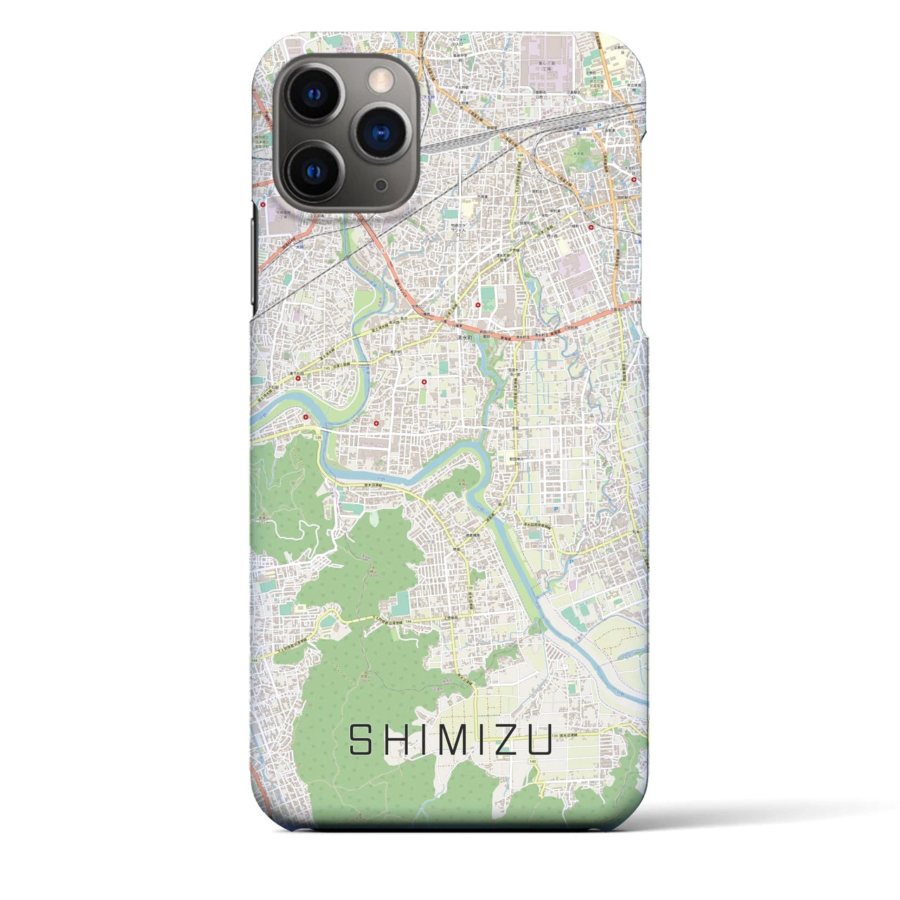 【清水(静岡県清水町)】地図柄iPhoneケース(バックカバータイプ)