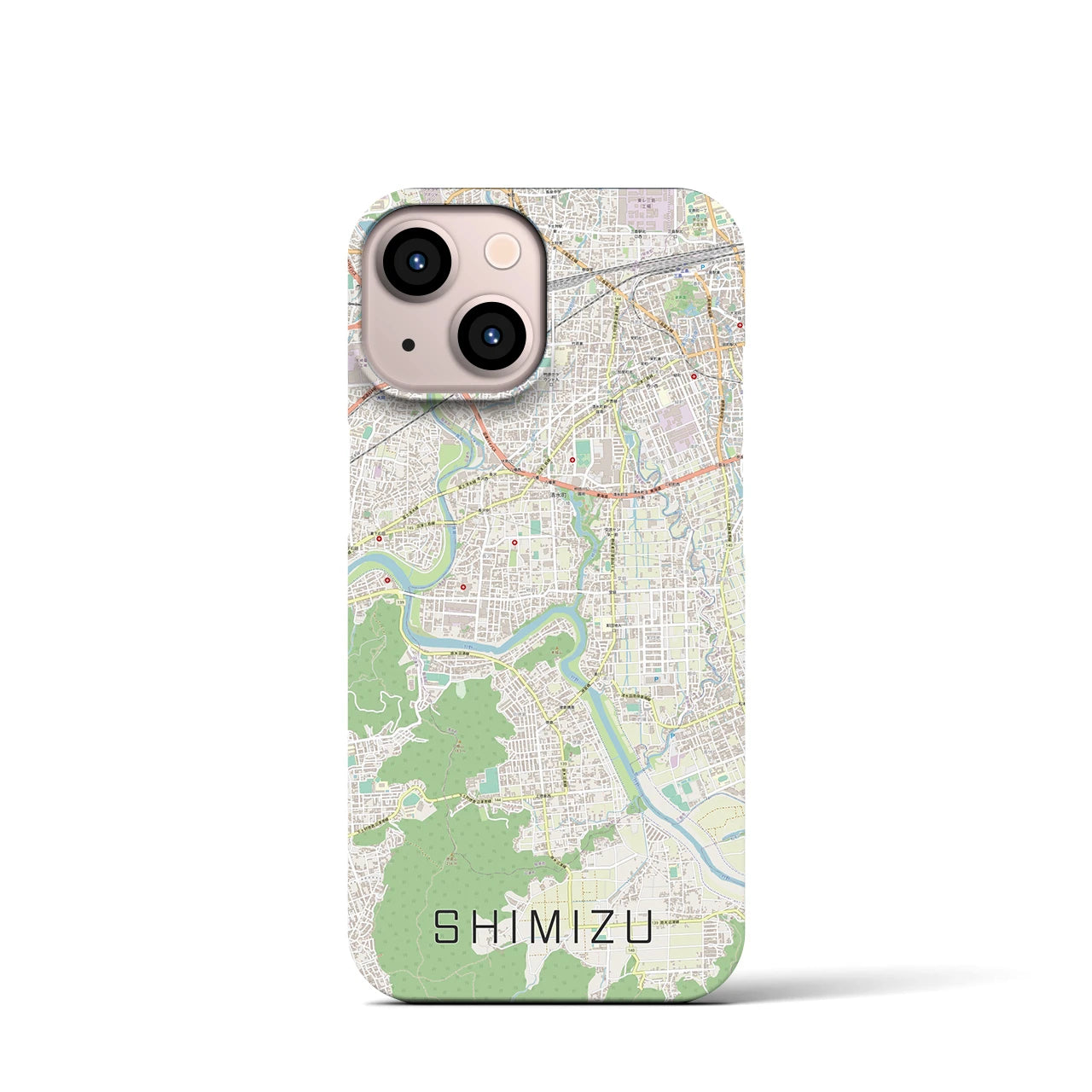 【清水(静岡県清水町)】地図柄iPhoneケース(バックカバータイプ)