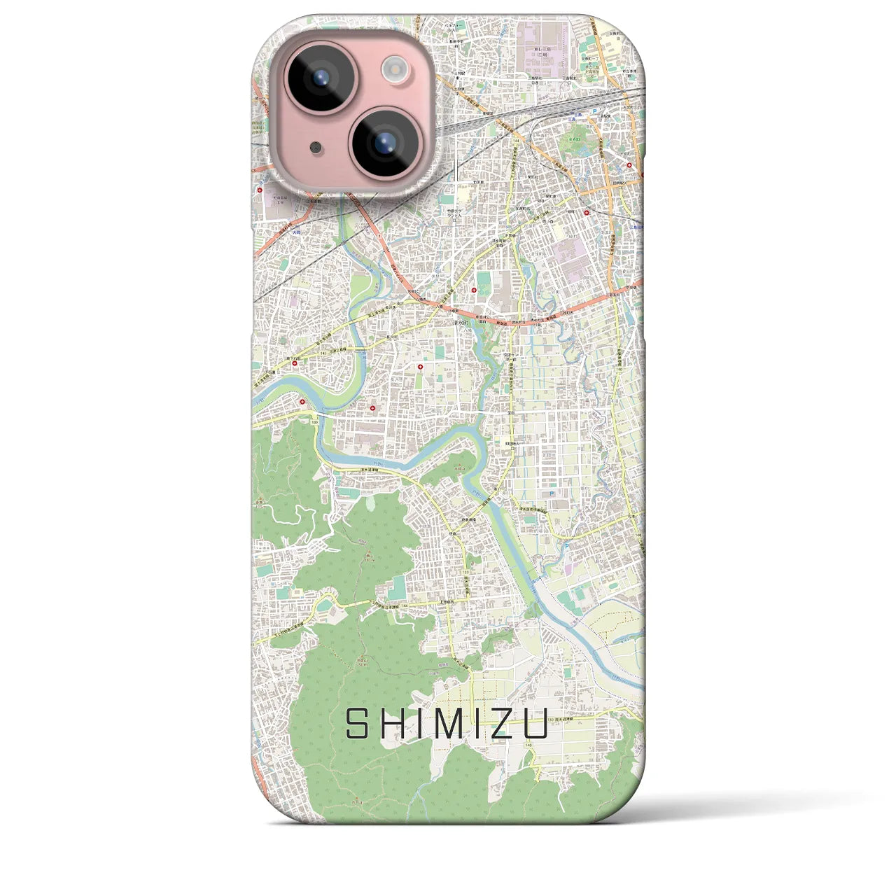 【清水(静岡県清水町)】地図柄iPhoneケース(バックカバータイプ)