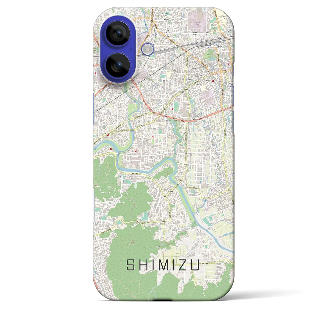 【清水(静岡県清水町)】地図柄iPhoneケース(バックカバータイプ)ナチュラル・iPhone 16 Pro Max 用