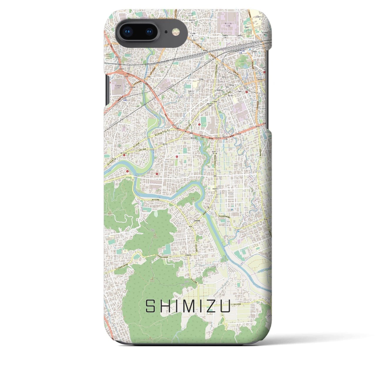 【清水(静岡県清水町)】地図柄iPhoneケース(バックカバータイプ)